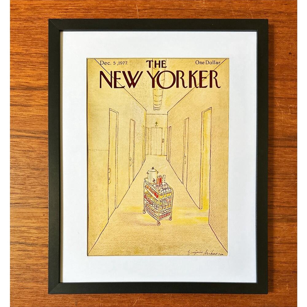 Framed 1977 The New Yorker Magazine Cover December 5 Original